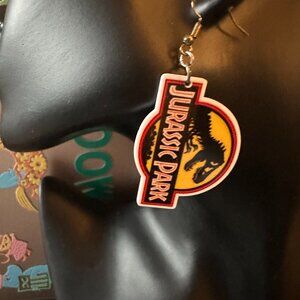 Jurassic Park Handmade earrings dangle plastic acrylic